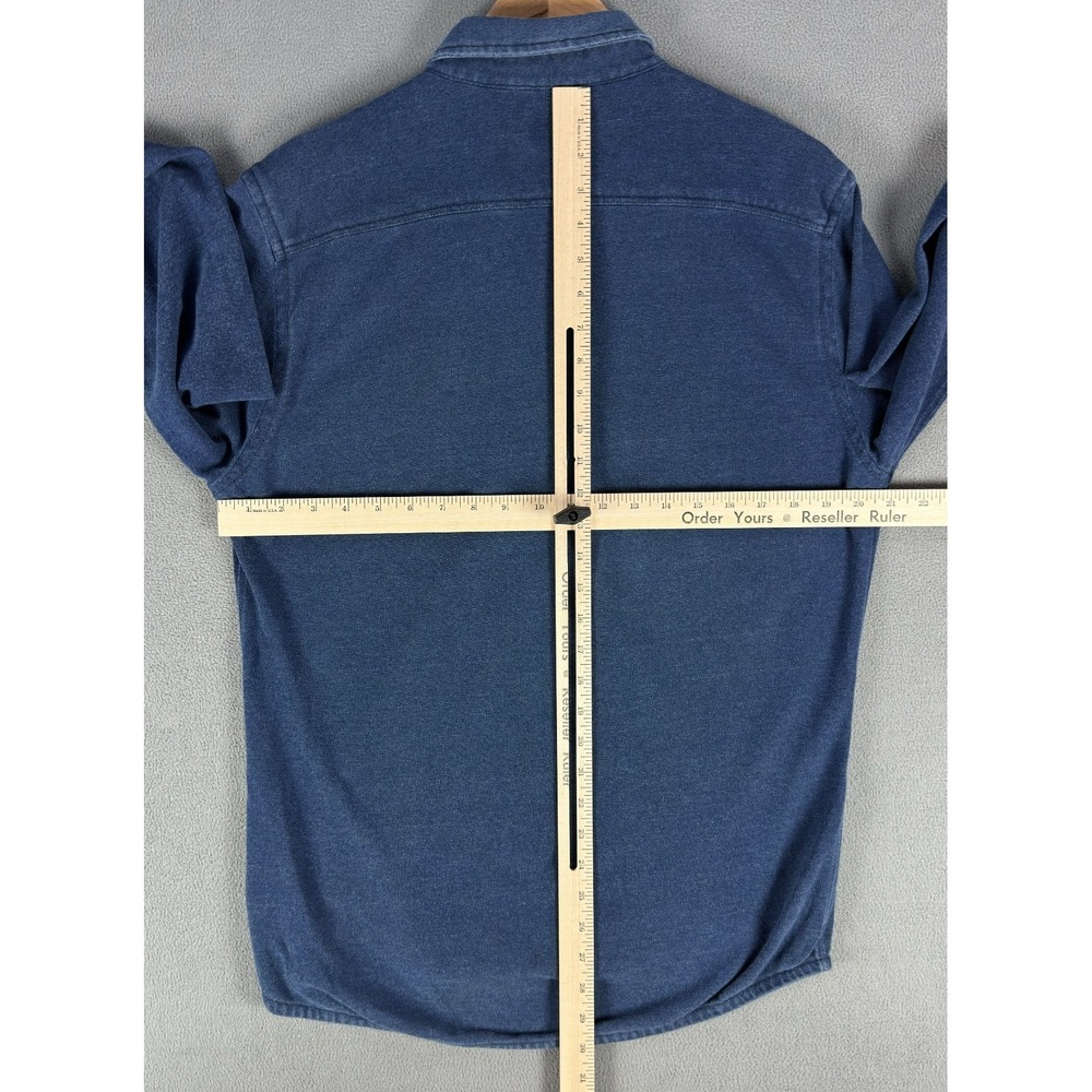 Faherty Shirt Large Blue Indigo Dyed Cotton Minimalist Outdoor Nature Office - Picture 5 of 8